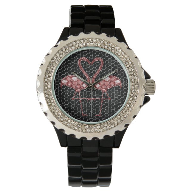 Montre Flamant rose rose Tropical (devant)