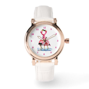 Montre Flamants Roses Tango Regardent Flamant Rose Danser