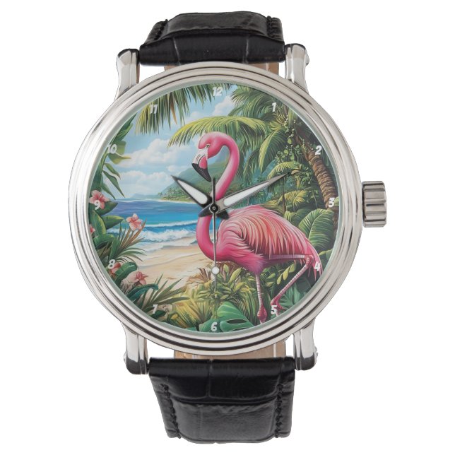 Montre Flamingo Beach Tropical (devant)