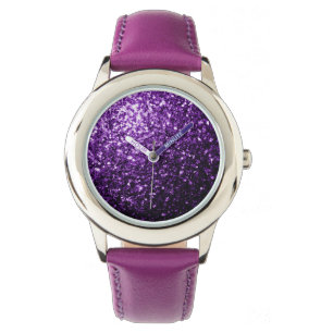 Montre Flamme de parties scintillant foncé violet brillan