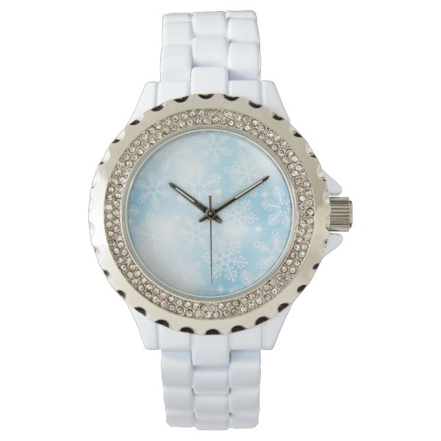 Montre Flammes de neige et lumières bleues (devant)