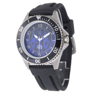 Montre Flammes Monogram Blue Racing sur impression de fib