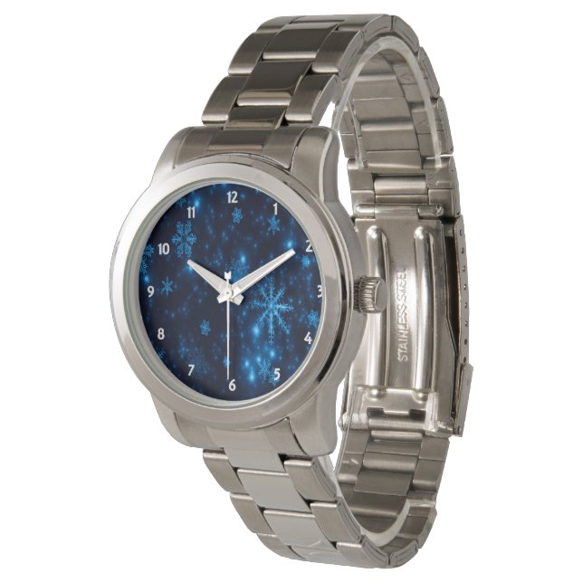 Montre Flèches de neige profondes et brillantes Unisex Mo (Incliné)