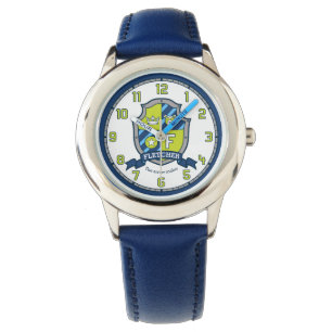 Montre Fletcher nom signifiant lettre F crête bleu