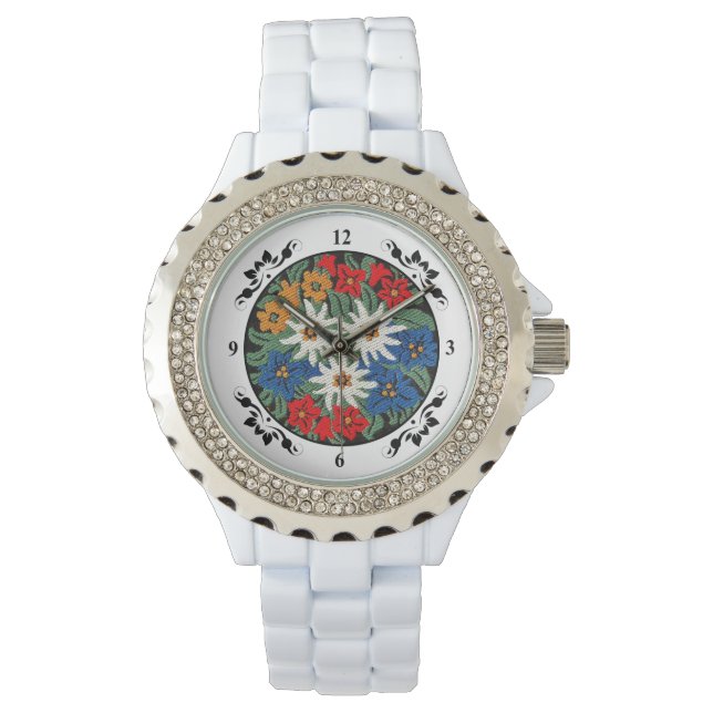 Montre Fleur alpine suisse Edelweiss (devant)