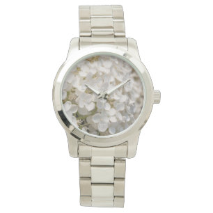 montre, fleur blanche watch
