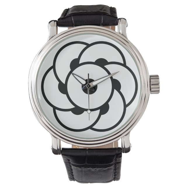 Montre Fleur circulaire de culture - Art Cosmique Géométr (devant)