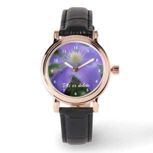 Montre Fleur Clematis Violet Personnalisée 