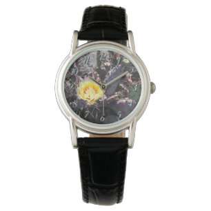 Montre Fleur de cactus jaune
