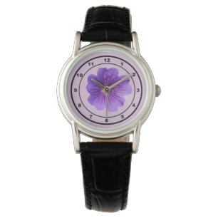 Montre Fleur de géranium violet à surveiller