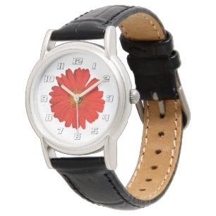 Montre Fleur de gerbera marguerite orange