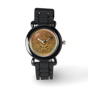 Montre Fleur de la vie / Blume des Lebens - bille d'or