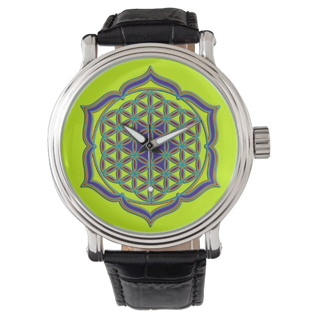 Montre Fleur de la vie / Blume des Lebens - Lotus Contour (devant)