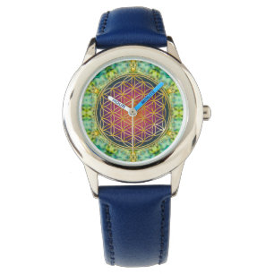 Montre Fleur de la vie - or - fractale 2