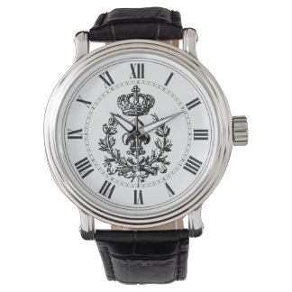 Montre Fleur de lis, couronne et couronne