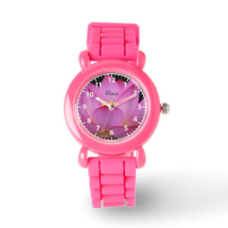 Montre Fleur de lotte rose Design de paix