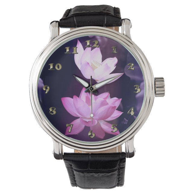 Montre Fleur de Lotus en fleurs (devant)