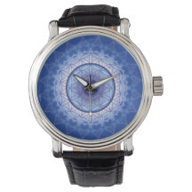 fleur de mandala bleu vivant