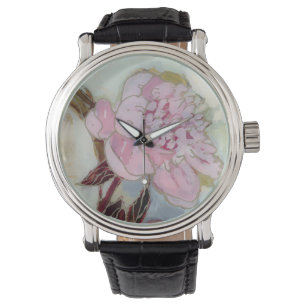Montre Fleur de pivoine rose