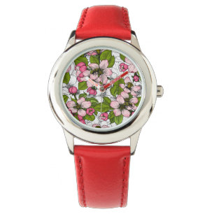 Montre Fleur de pomme sur blanc