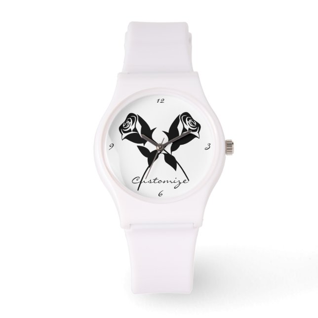 Montre Fleur de Saint-Valentin noire Thunder_Cove (Recto)