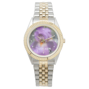 Montre Fleur Iris Lavande Portée Personnalisée