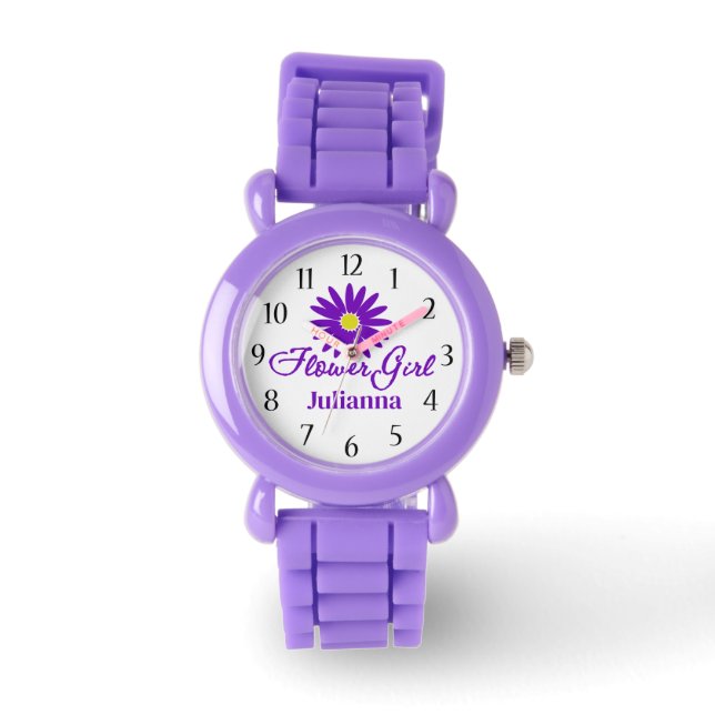 Montre Fleur marguerite violette (Recto)