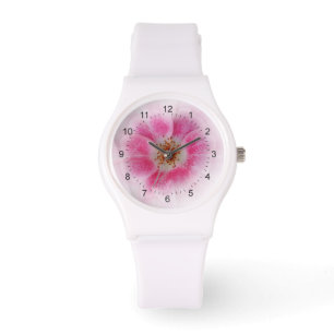 Montre fleur rose