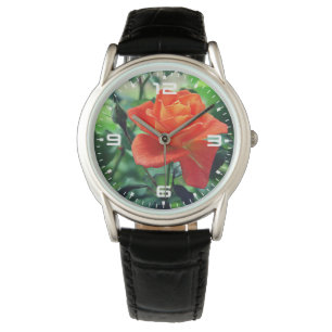 Montre Fleur rose de la nature
