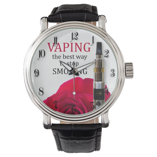 Montre Fleur Vapeur et rose (devant)