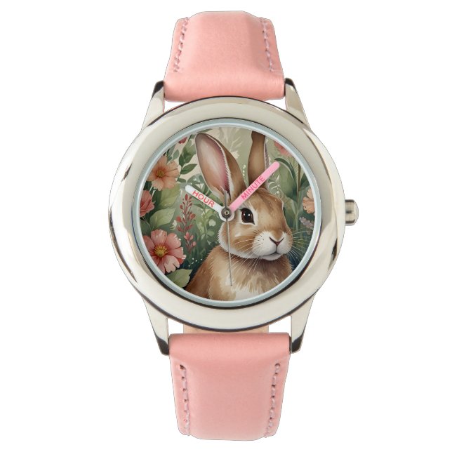 Montre Fleurs blanches et surveillance du lapin (devant)