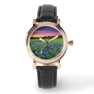Montre Fleurs   Bluebonnets à Sunset Texas