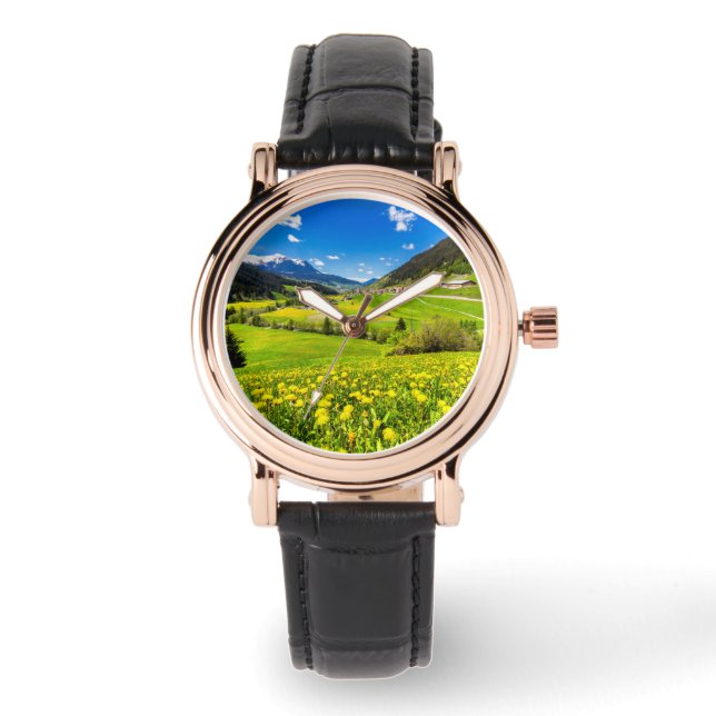 Montre Fleurs | Canton des Grisons de Dandelion, Suisse (Recto)