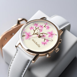 Montre Fleurs de cerisiers roses