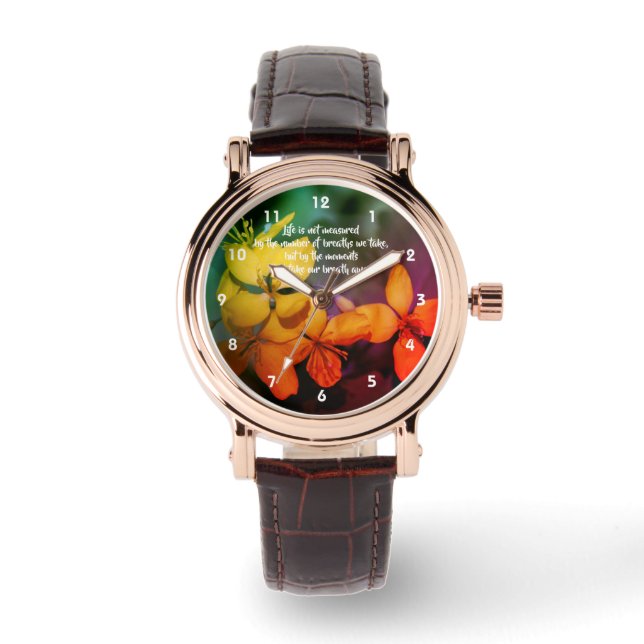 Montre Fleurs de devis inspirées de la vie Abstraites (Recto)