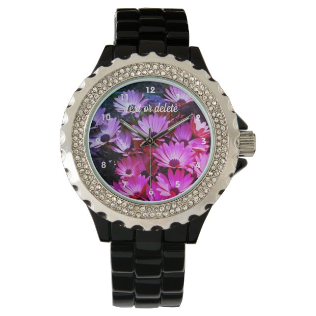 Montre Fleurs de marguerite rose africaine Abstraites per (devant)