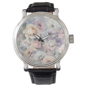 Montre Fleurs de rose élégantes