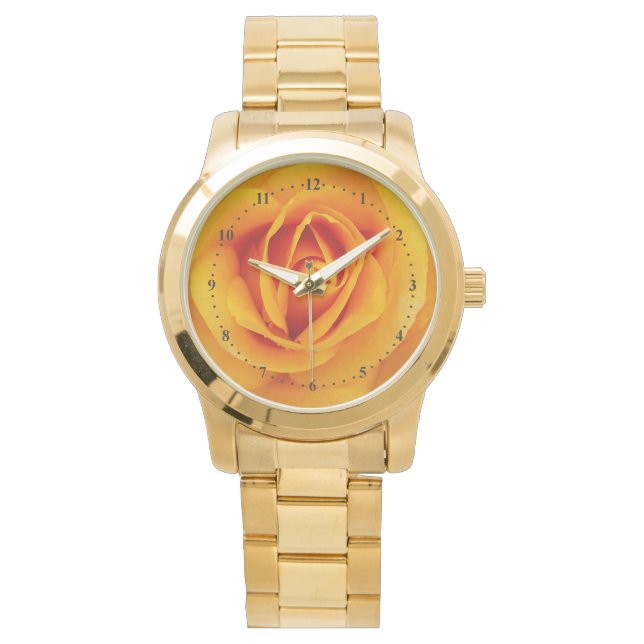 Montre fleurs de rose jaune (devant)