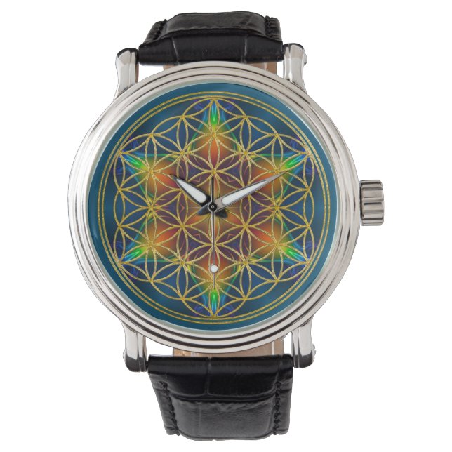 Montre FLEURS DE VIE - Fleur fractale 1 (devant)
