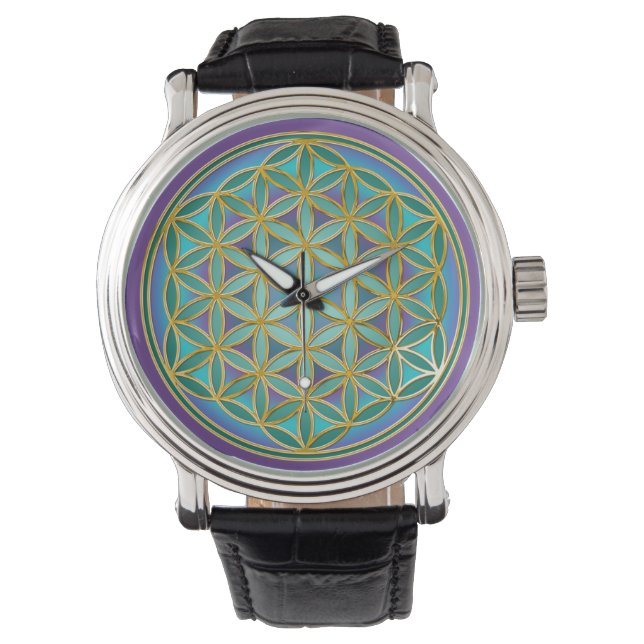 Montre FLEURS DE VIE - Géométrie Sacrée Design 1 (devant)