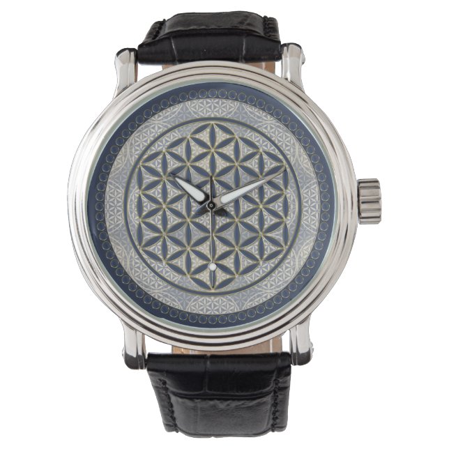 Montre FLEURS DE VIE - Symbole de géométrie sacrée Art 1 (devant)