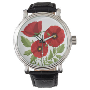 Montre Fleurs d'été joyeuses floraison de pavot