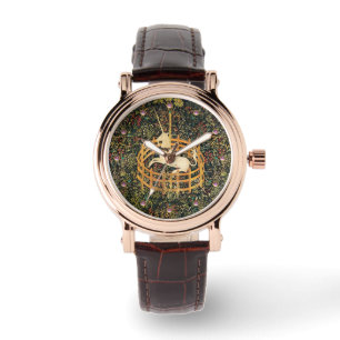 MONTRE FLEURS D'IMAGINAIRES UNICORNES ET GOTHIQUES, MOTIF