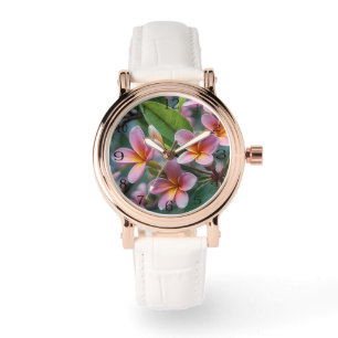 Montre **"Fleurs en fleurs : arbre à fleurs de frangipani