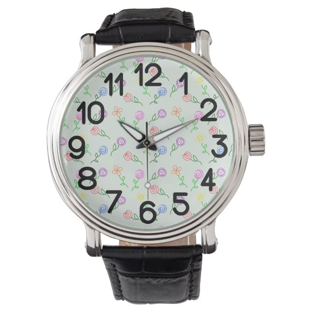 Montre Fleurs géométriques (devant)