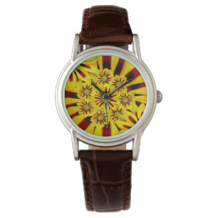 Montre Fleurs Jaunes Lumineuses