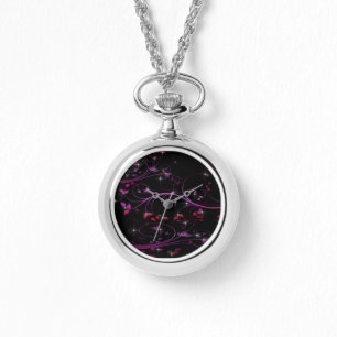 Montre Fleurs roses chaudes