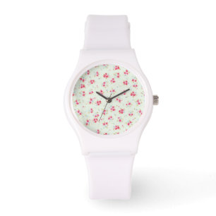 Montre Fleurs roses minables florales chics vintages de