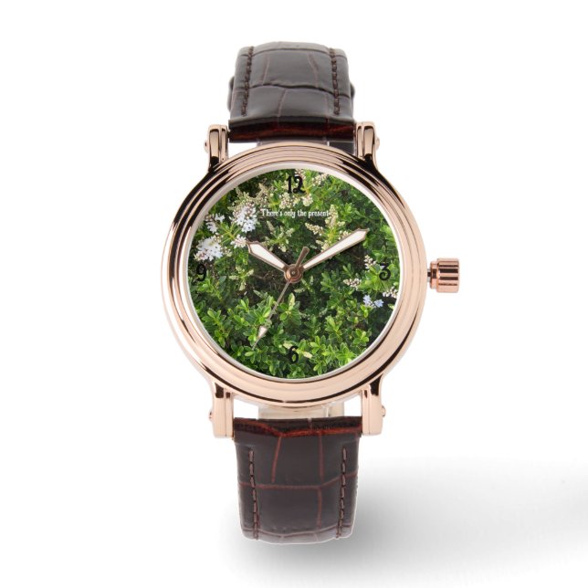 Montre Floral Faced Watch "Il n'y a que le présent" (Recto)