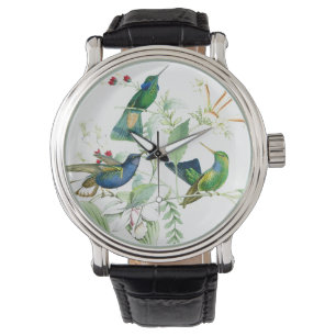 Montre florale de fleurs de faune d'oiseaux de